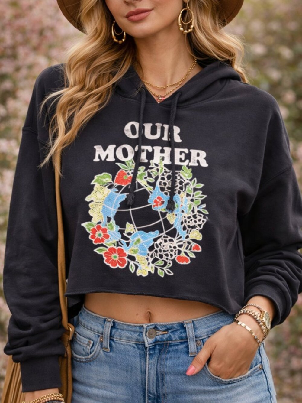 Levis Our Mother Earth Sweatshirt Womens S NWT Cropped Oversized Graphic Eco